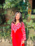 Tanu in Chikankari Radiant Red Modal Cotton Kurta